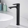 Vòi Lavabo Tròn Tay Vuông Đen Cao 30cm (VLB71)