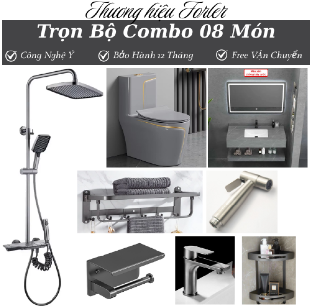 Combo Nhà Vệ Sinh Trọn Bộ 11 Món - CB18
