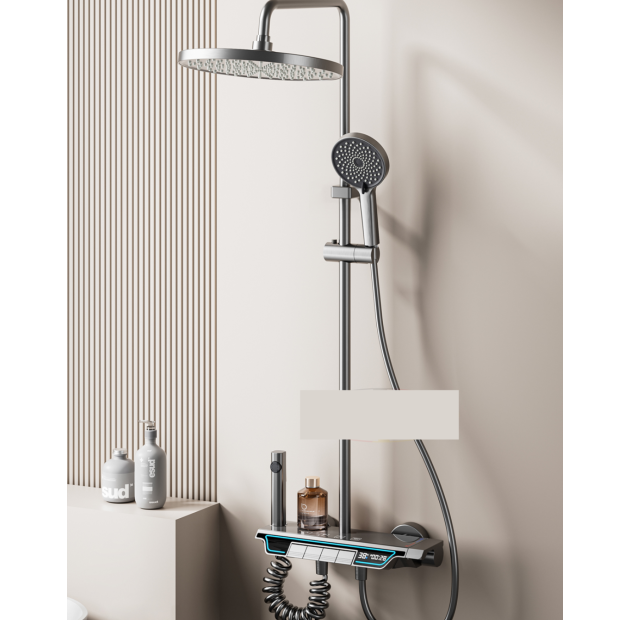 Sen Cây Tắm Nóng Lạnh Inox 304 Chính Hãng Phủ Nano Xám ST77