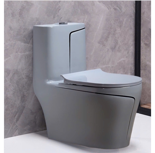 Bồn Cầu Một Khối Xám Sọc Đen LUSENTER (BCMK14)