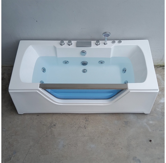 Bồn Tắm Massage Chữ Nhật Kính Xanh LUSENTER - BT13