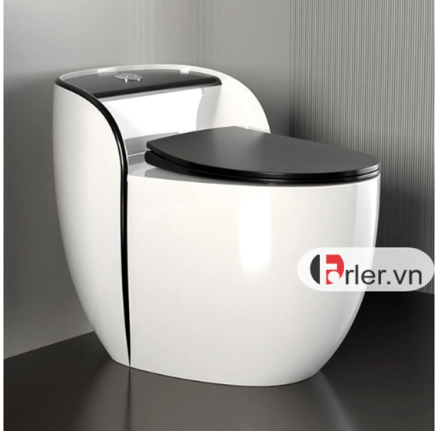 Bồn Cầu Trứng Trắng Sọc Đen FORLER (BCT14)