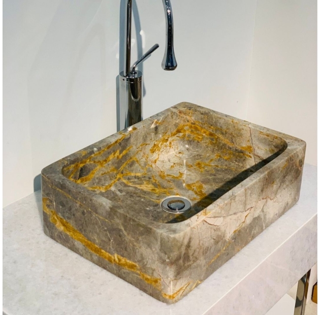 Lavabo Đá Chữ Nhật Mỏng Yellow Forest CNM01 (LBD20)