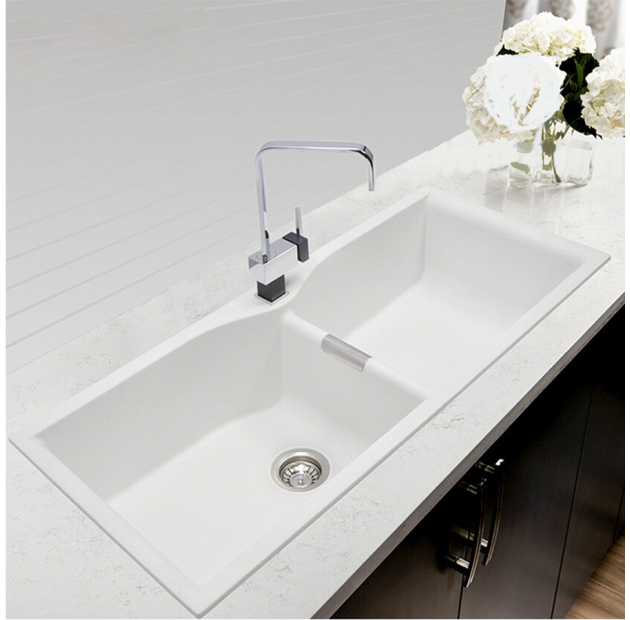 Bồn Chén Đá Nhân Tạo 2 Hộc Trắng (BRC47)