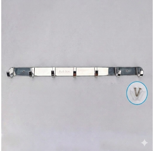 Móc Áo Dẹp Vuông Inox 304 Chính Hãng (MA06)