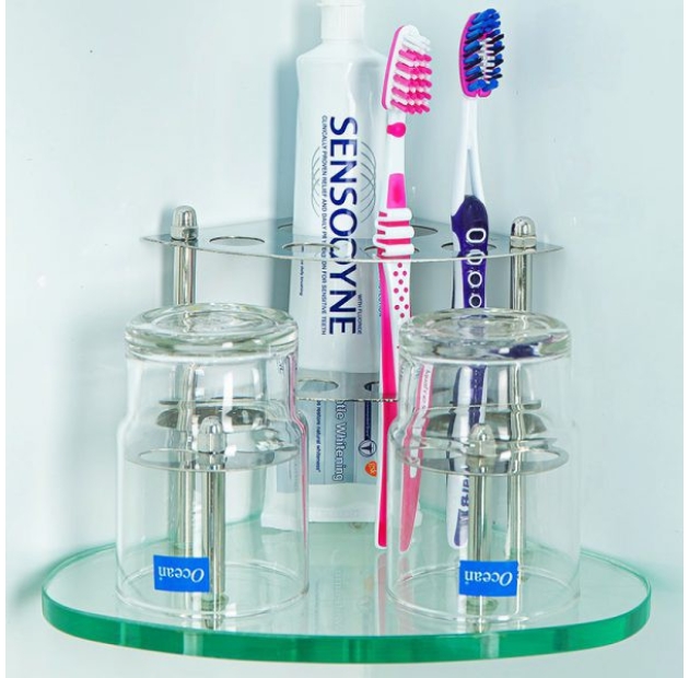 Kệ Kính Góc Bo Tròn Inox 304 (KK03)