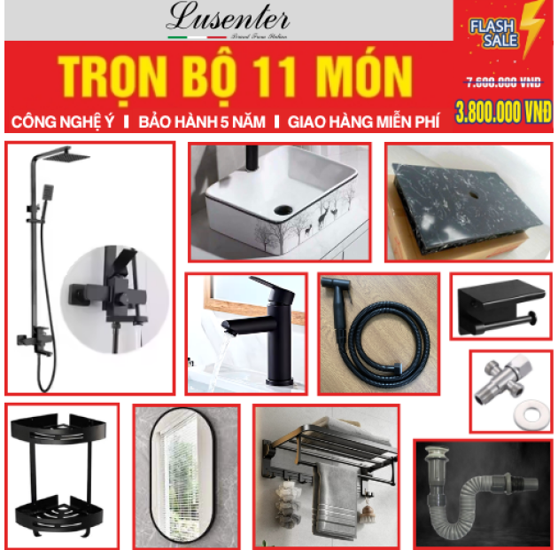Combo Nhà Vệ Sinh Trọn Bộ 11 Món - CB15 