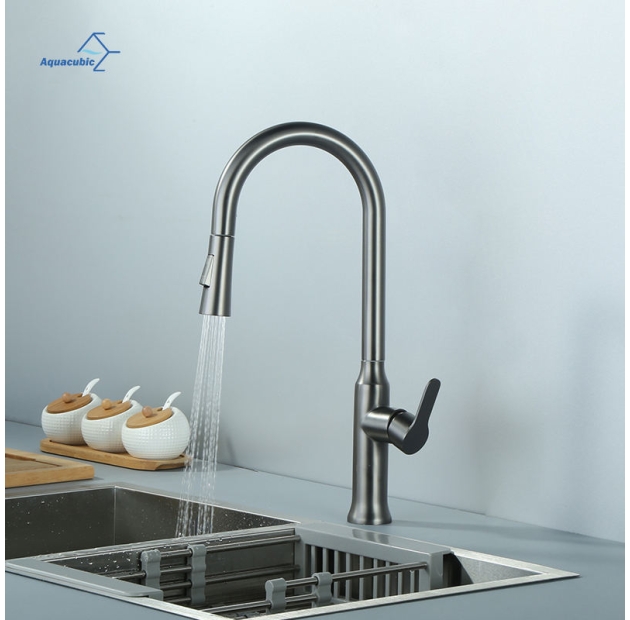 Vòi Rửa Chén Rút Nano Xám Thon LUSENTER (VC40)