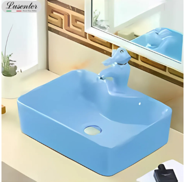 Chậu Lavabo Trẻ Em Màu Xanh Dương LUSENTER LBTE01