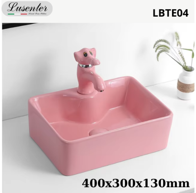 Chậu Lavabo Trẻ Em Màu Hồng LUSENTER LBTE04
