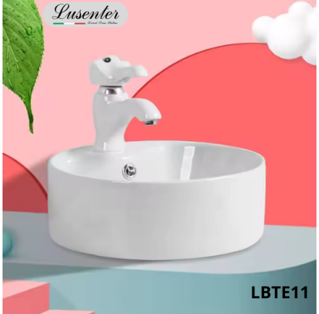 Lavabo Trẻ Em Tròn Màu Trắng LUSENTER LBTE11