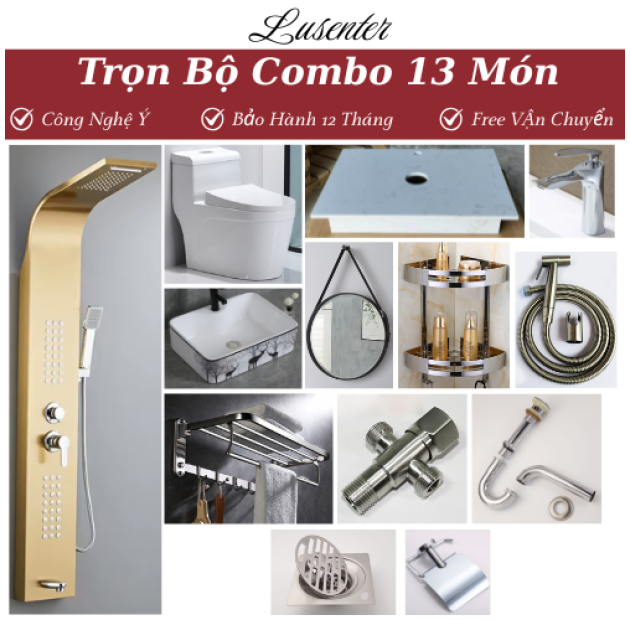  Combo Nhà Vệ Sinh Trọn Bộ 13 Món - CB04