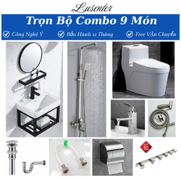 Combo Nhà Vệ Sinh Trọn Bộ 8 Món - CB08
