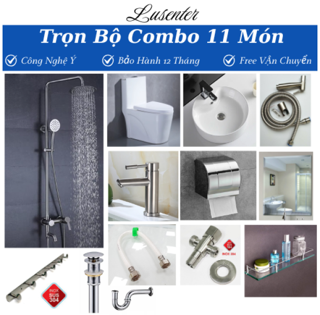 Combo Nhà Vệ Sinh Trọn Bộ 11 Món - CB03