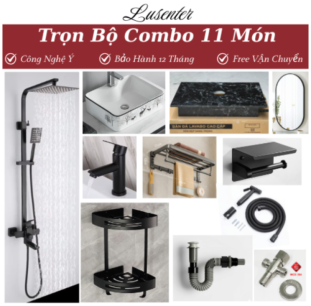 Combo Nhà Vệ Sinh Trọn Bộ 11 Món - CB15 