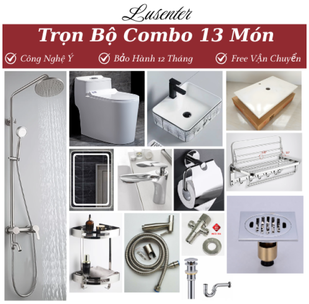 Combo Nhà Vệ Sinh Trọn Bộ 13 Món - CB10