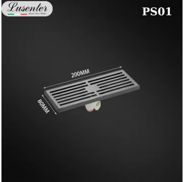 Phễu Sàn Lọc Rác Đen Chống Hôi Dài 8x20 (PS01)