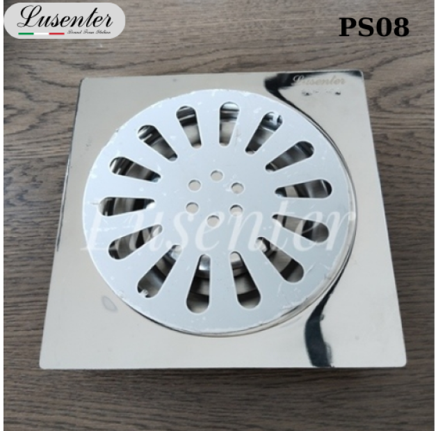 Phễu Sàn 15x15 Inox 304 - Bóng (phi 60) (PS08)