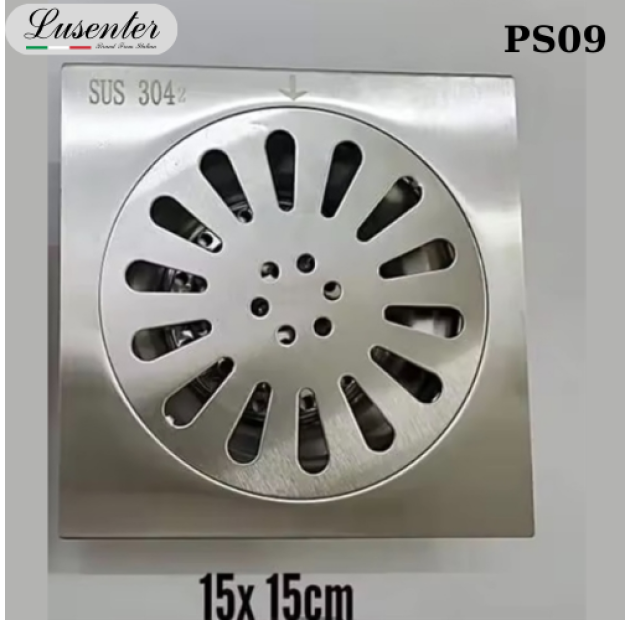 Phễu Sàn Inox 15x15 PHI 60 - MỜ (PS09)