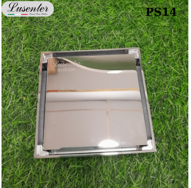 Phễu Sàn Vuông Inox 304 - Bóng 10x10 LUSENTER(PS14)