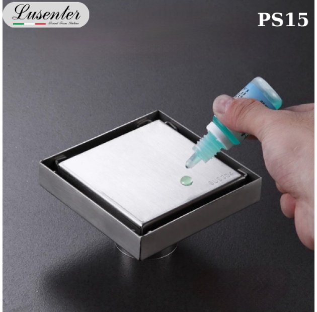 Phễu Sàn Vuông 10x10 Inox 304 Mờ LUSENTER(PS15)