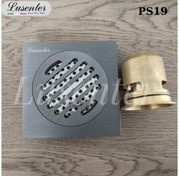 Phễu Sàn 12x12 Xám Đuôi Màu Vàng Đồng LUSENTER (PS19)