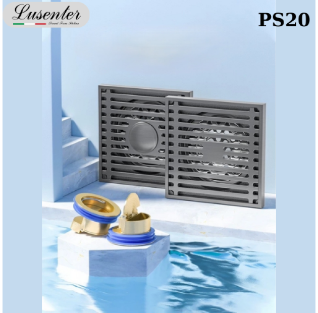 Phễu Sàn 15x15 Đuôi Đồng Màu Xám LUSENTER (PS20)