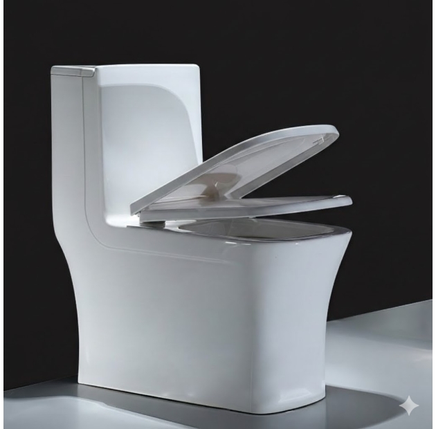 Bồn Cầu Một Khối Trắng Sứ Vuông LUSENTER (BCMK44)