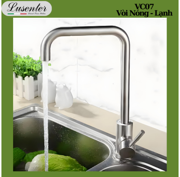 Vòi Rửa Chén Nóng Lạnh Inox LUSENTER (VC07)