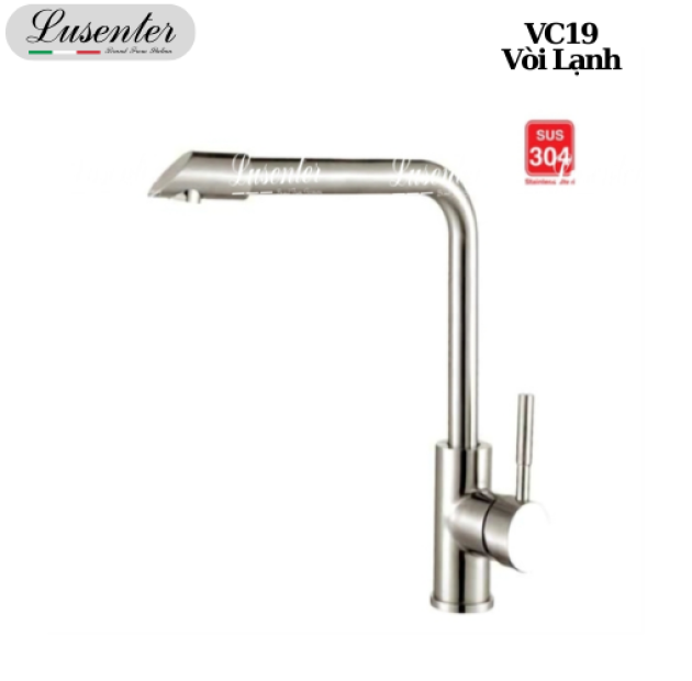 Vòi Rửa Chén Inox Phủ Chrome LUSENTER (VC19)