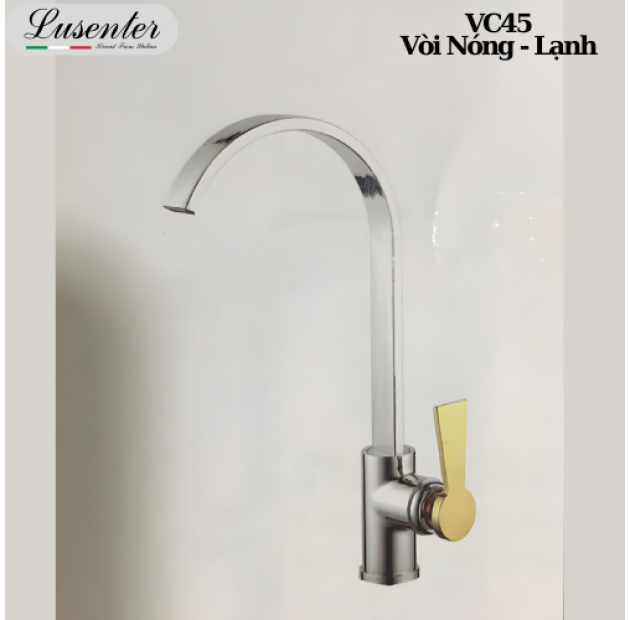 Vòi Chén Inox Tay Vàng Lusenter  (VC45)