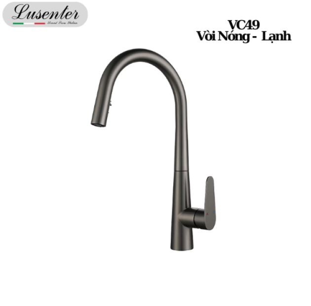 Vòi Chén Sơn Tĩnh Điện Xám Dây Rút Tròn Ẩn (VC49)