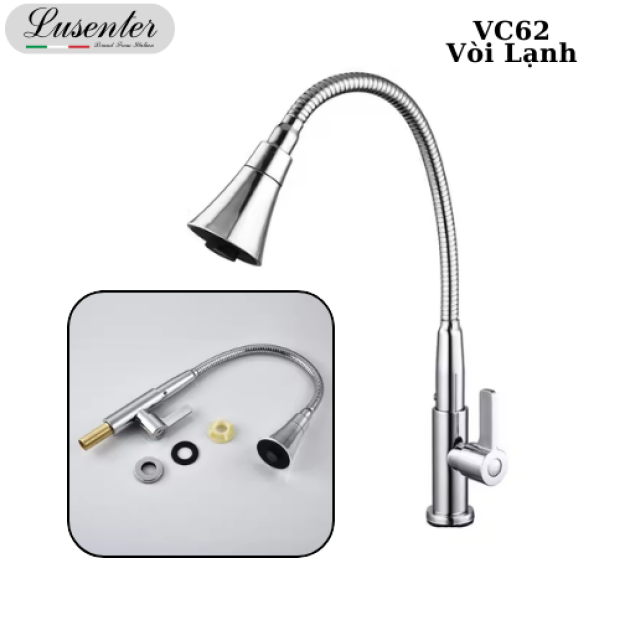 Vòi chén lạnh loe cần dẻo (VC62)