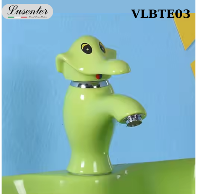 Vòi Rửa lavabo Con Voi Màu Xanh Lá LUSENTER VLBTE03