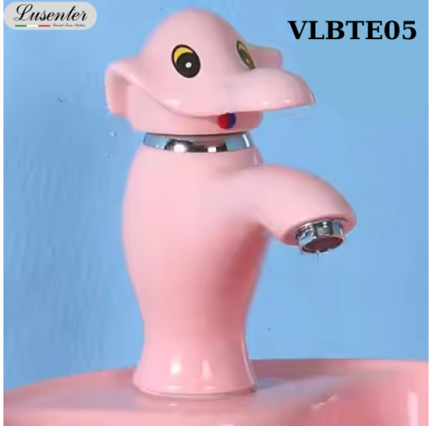Vòi Rửa lavabo con Voi Màu Hồng LUSENTER VLBTE05