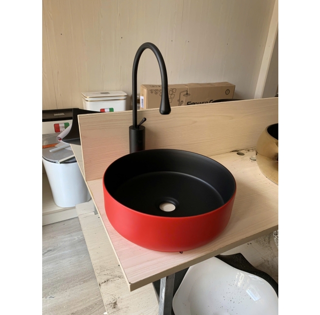 Lavabo Tròn Đỏ Lòng Đen LUSENTER (LB19)