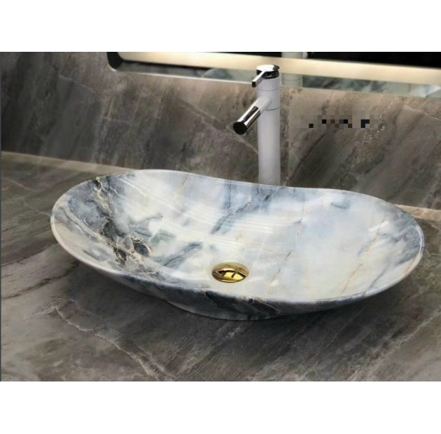 Lavabo Thuyền Vân Đá Trắng LUSENTER (LB52)