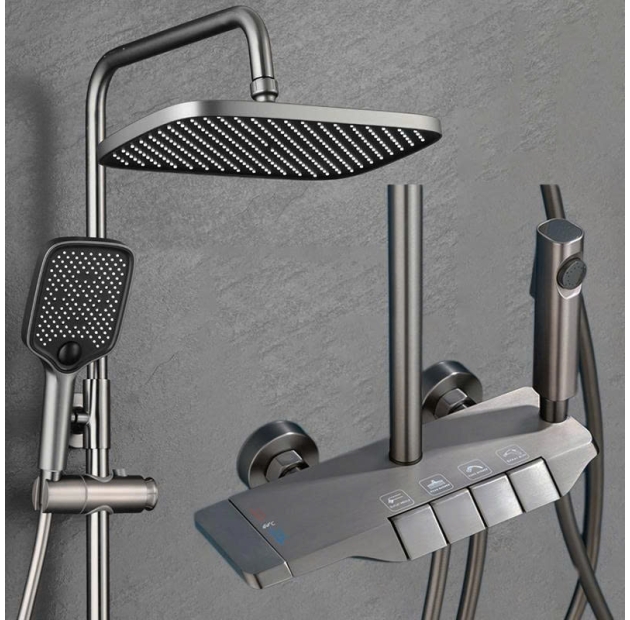 Sen Cây 4 Phím Inox Sơn Tĩnh Điện Xám LUSENTER (ST47)