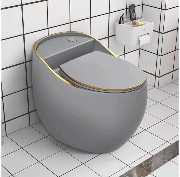 Bồn Cầu Trứng Cao Cấp Xám Viền Vàng FORLER (BCT26)