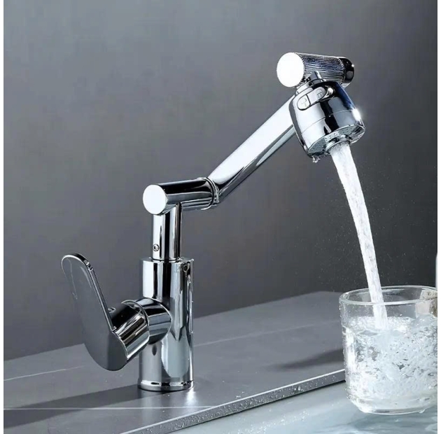 Vòi Lavabo Nóng Lạnh Inox Xoay 360 (VLB81)