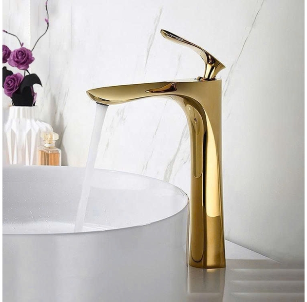 Vòi Lavabo Lá Mạ Vàng 30cm (VLB49)