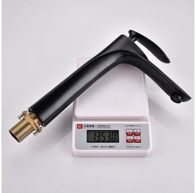 Vòi Lavabo Lá Mạ Đen 30cm (VLB47)