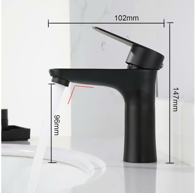 Vòi Lavabo Tròn Eo Đen 20cm (VLB59)