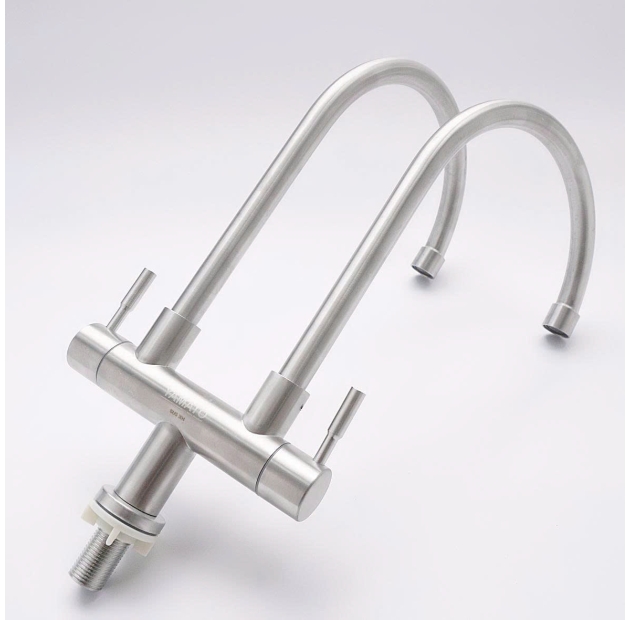 Vòi Chén Lạnh 2 Đầu Inox 304 LUSENTER (VC08)