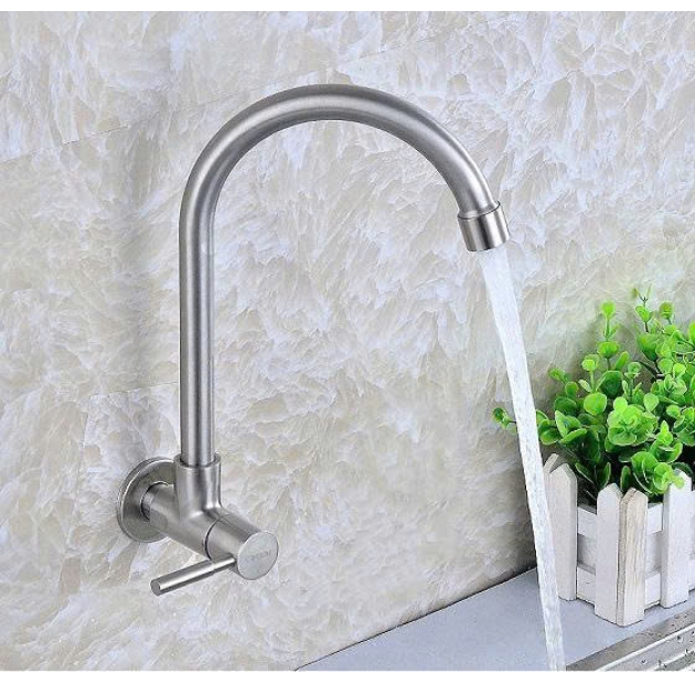 Vòi Rửa Chén Lạnh Âm Tường Inox304 LUSENTER (VC02)