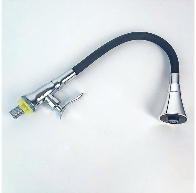 Vòi Chén Cao Su Lạnh Đen Đầu Loe LUSENTER (VC26)
