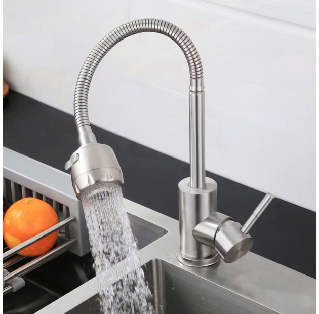 Vòi chén nóng lạnh cần dẻo, đầu vòi tăng áp (VC64)