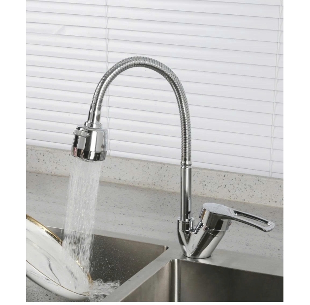 Vòi Chén Inox Cần DẻoTay Khuyết (VC46)