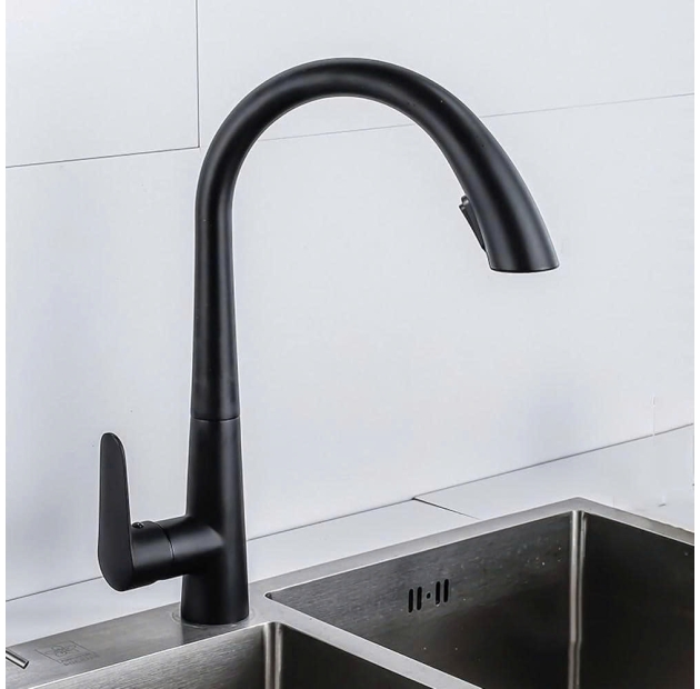 Vòi Rửa Chén Dây Rút Nano Đen LUSENTER (VC20)