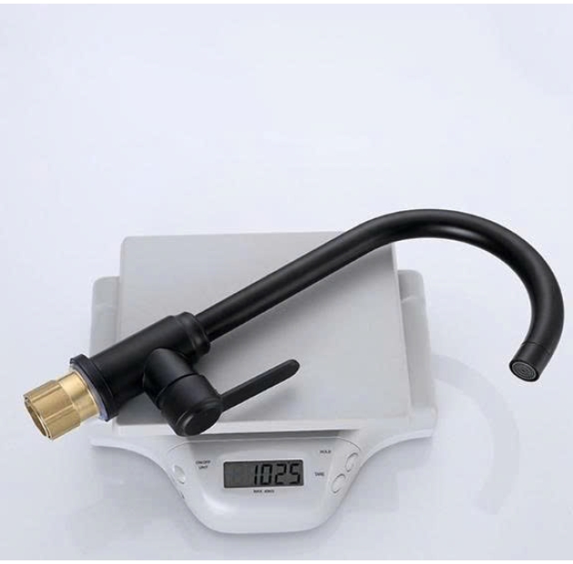 Vòi Chén Lạnh Sơn Tỉnh Điện Đen Tay Bầu LUSENTER (VC28)